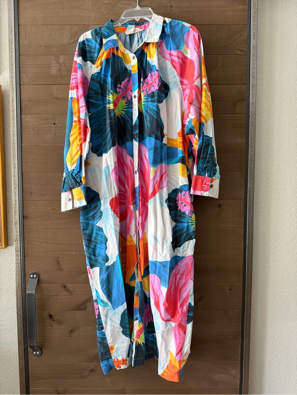 Mara Hoffman Multicolor Floral Button-Front Maxi Shirt Dress